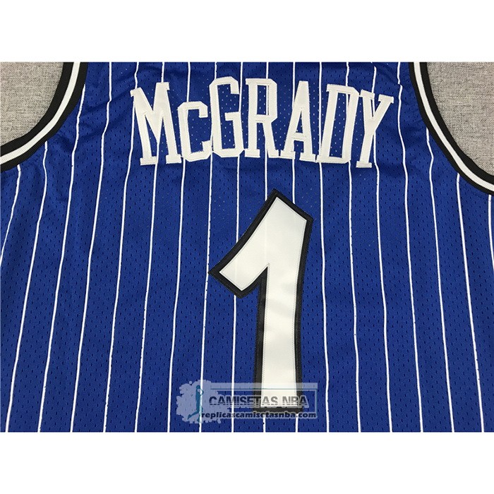 Camiseta Orlando Magic Tracy McGrady NO 1 Mitchell & Ness 2003-04 Azul